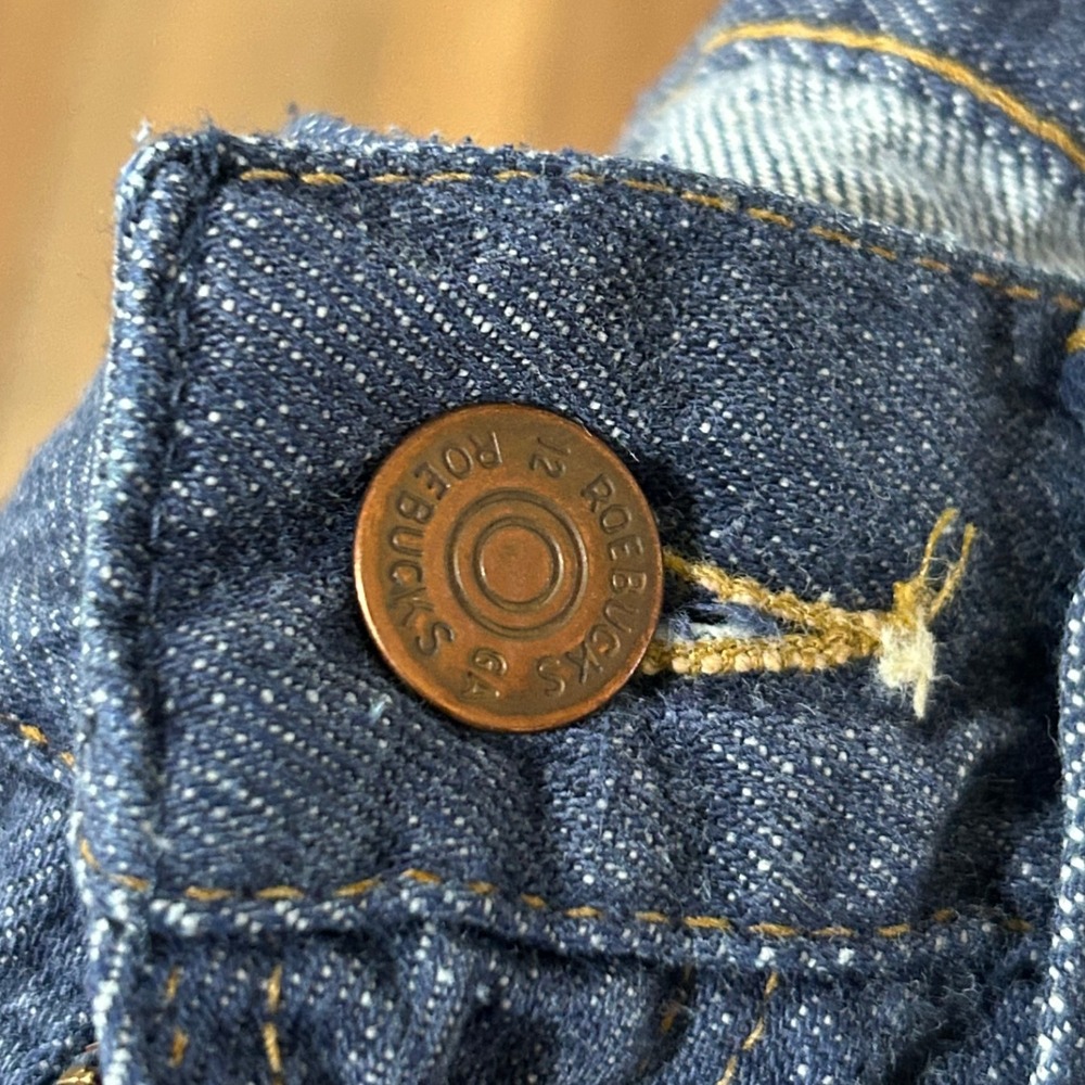 Vintage ROEBUCKS Genuine Denim Boot Cut Jeans Women Retro Flare Dark Wash - Picture 5 of 5
